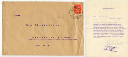 Germany 1927 Cover & Letter; Buer (Bz. Osnabrück) - Carl Voth To Ostenfelde; 15pf. Immanuel Kant - Covers & Documents