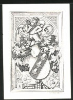 Exlibris Karl Uichinger, Bamberg, Wappen Mit Ritterhelm Und König  - Exlibris