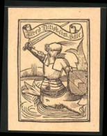 Exlibris Alfred Ditisheim, Ritter Mit Schwert Und Schild  - Ex Libris