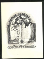 Exlibris Draza Sykorova, Buch Und Blumen  - Ex Libris
