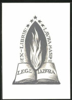 Exlibris Lavra Masip, Flammendes Buch  - Ex-libris