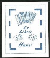 Exlibris Hansi, Akkordeon, Briefe  - Ex Libris