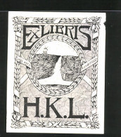 Exlibris H. K. L., Wiese Mit Windmühle  - Ex Libris
