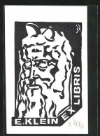 Exlibris E. Klein, Büste, Kopf  - Ex-Libris