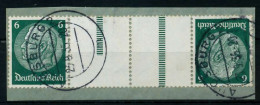 D-REICH ZUSAMMENDRUCK Nr KZ22.1 Gestempelt 4ER STR Briefstück X7A69EA - Zusammendrucke