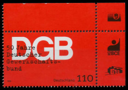 BRD 1999 Nr 2083 Postfrisch ECKE-ORE X86D1D6 - Unused Stamps