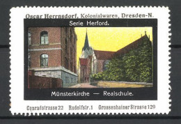 Reklamemarke Serie Herford, Münsterkirche Und Realschule  - Erinnophilie