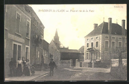 CPA St-Sernin-du-Plain, Place Et Rue De La Poste  - Autres & Non Classés