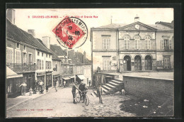 CPA Couches-les-Mines, Hotel De Ville Et Grande Rue  - Otros & Sin Clasificación