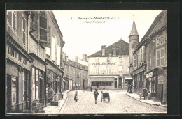 CPA Paray-le-Monial, Place Guignaut, Vue De La Rue Im Ort  - Autres & Non Classés