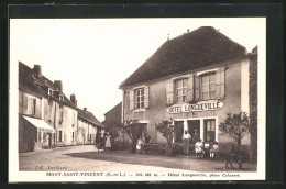 CPA Mont-Saint-Vincent, Hotel Longueville, Place Colasset  - Autres & Non Classés