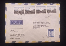 C) 1974. SWEDEN. AIRMAIL ENVELOPE SENT TO USA. MULTIPLE STAMPS. XF - Autres & Non Classés