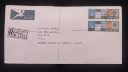 C) 1975. SOUTH AFRICA. AIRMAIL ENVELOPE SENT TO USA. DOUBLE STAMP. XF - Unclassified