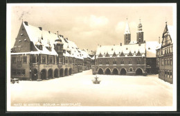 AK Goslar, Marktplatz Im Winter  - Goslar