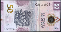 MEXICO $50 ! SERIES CA 6-DEC-2023 ! Victoria Rod. Sign. AXOLOTL POLYMER NOTE Mint BU Crisp Read Descr. For Notes - Mexique