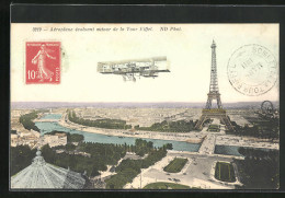 AK Aéroplane évoluant Autour De La Tour Eiffel  - Andere & Zonder Classificatie