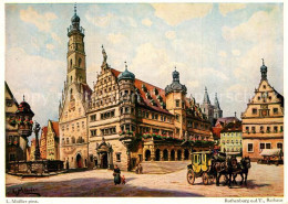 72972553 Rothenburg Tauber Rathaus Mit Postkutsche Kuenstlerkarte L Moessler Pin - Rothenburg O. D. Tauber