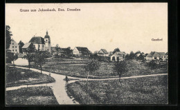 AK Johnsbach /Bez. Dresden, Ortsansicht Mit Gasthof Und Kirche  - Dresden