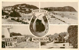 73851891 Minehead West Somerset UK Esplanade And North Hill The Beach Bathing Po - Sonstige & Ohne Zuordnung