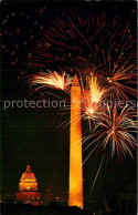 72944138 Washington DC Flashing Fireworks Washington Monument  - Washington DC