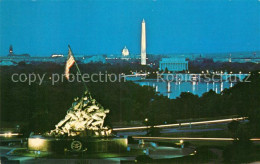 72944113 Washington DC War Memorial Overlooks Night Skyline  - Washington DC