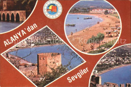 71842396 Alanya Burg Strand Teilansicht Alanya - Turquie