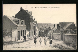 CPA Mers-les-Bains, La Rue De L`Eglise, Vue De La Rue  - Mers Les Bains