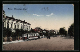 AK Kassa, Klobusitzky-körut, Strassenbahn  - Slowakei