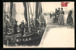 CPA Boulogne-sur-Mer, Barques D`Equihen, Pêcheurei  - Boulogne Sur Mer