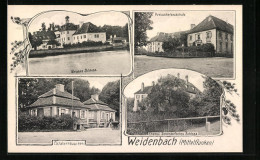 AK Weidenbach /Mittelfranken, Weisses Schloss, Ehemal. Sekendorfsches Schloss, Cavalierhäuschen  - Weiden I. D. Oberpfalz