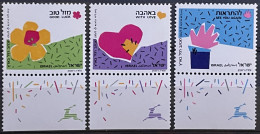 ISRAEL - MNH** - 1989 -  # 1035/1037 - Unused Stamps (with Tabs)