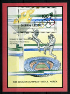 Sierra Leone Block 97 Postfrisch Olympiade 1988 #JG688 - Sierra Leona (1961-...)