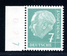 Bund Dauerserie/ DS Heuss I 181 Y W DZ 7 Postfrisch Geprüft #JE814 - Autres & Non Classés