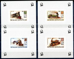 Zentralafrika Sonderblocks 648-651 B Postfrisch Eisenbahn #IU721 - Zentralafrik. Republik