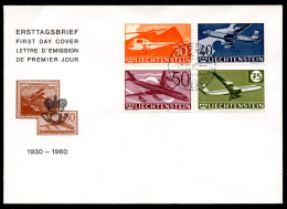 Liechtenstein 391-394 Flugzeuge Ersttagesbrief/FDC #GI202 - Sonstige & Ohne Zuordnung