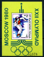 Bulgarien Block 96 Postfrisch Olympiade Moskau #JG538 - Sonstige & Ohne Zuordnung