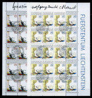 Liechtenstein Kleinbogen 1013-1014 Mozart Ersttagssonderstempel #JG437 - Andere & Zonder Classificatie