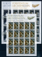 Liechtenstein Kleinbogen 1093-1095 Mineralien Ersttagssonderstempel #JG466 - Autres & Non Classés