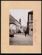 Fotografie Brück & Sohn Meissen, Ansicht Grossenhain, Poststrasse Mit Bierstube Richard Kaale & Eckhaus Mit Cafe  - Orte