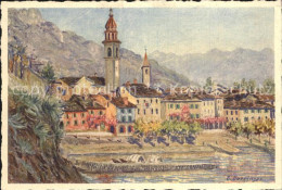 12474306 Ascona TI Kirche Kuenstlerkarte Ascona - Altri & Non Classificati