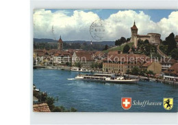 12413796 Schaffhausen SH Mit Festung Munot Und Rhein Dampfer Wappen Schaffhausen - Altri & Non Classificati