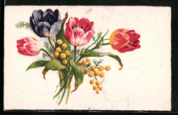 Künstler-AK Bunter Blumenstrauss Mit Tulpen  - Andere & Zonder Classificatie