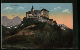 AK Tarasp, Schloss In Abendstimmung  - Tarasp