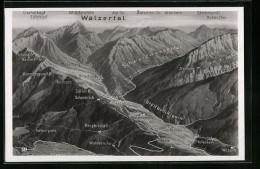 AK Riezlern, Panorama Des Walsertals Mit Breitach-Klamm Und Fellhorn  - Altri & Non Classificati