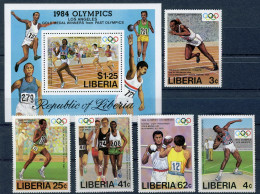 Liberia 1305-1309 + Bl 108 Postfrisch Olympia #JG783 - Liberia