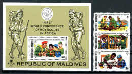 Malediven 459-461 + Block 18 Postfrisch Pfadfinder #IU877 - Maldive (1965-...)