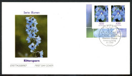 Bund DS Blumen 2435 Waag. Paar Eckrand Ul Ersttagesbrief/FDC #JE849 - Roller Precancels