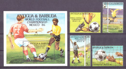Antigua Und Barbuda 925-929 + Bl 106 Postfrisch Fußball WM 86 #GE633 - Antigua And Barbuda (1981-...)