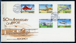 Alderney 18-32 Flugzeuge Ersttagesbrief/FDC #GI591 - Alderney