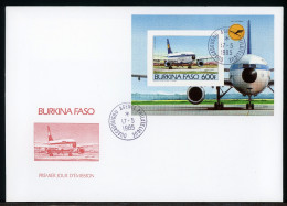 Burkina Faso Einzelblock 1026 Flugzeuge Ersttagesbrief/FDC #IX328 - Burkina Faso (1984-...)